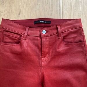 J Brand Women’s Red Stretch Leather Pants Size 26
